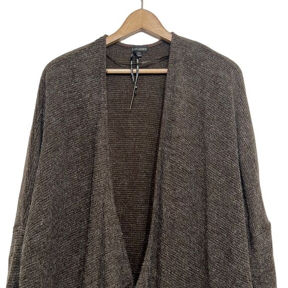 Brown Sweater Cardigan Woman's One Size Coco + Carmen Knit Drop Shoulder Pockets - Picture 2 of 12